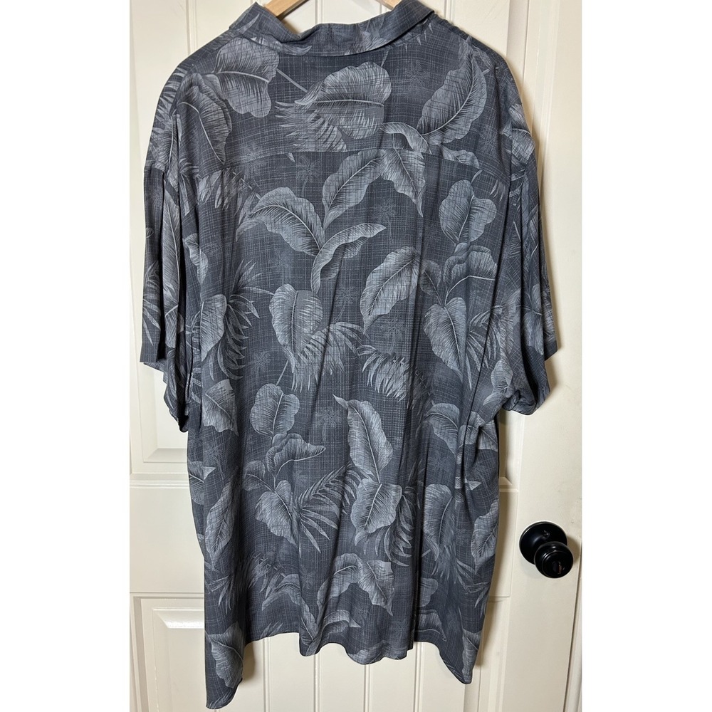 Foundry Men's Hawaiian Shirt 3XL Gray Rayon Resort Costal Vacation Button Down - Picture 2 of 8